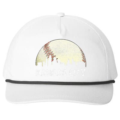 Vintage Kansas City Cityscape Baseball Lover Women Snapback Five-Panel Rope Hat