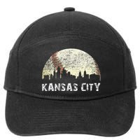 Vintage Kansas City Cityscape Baseball Lover Women 7-Panel Snapback Hat