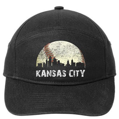 Vintage Kansas City Cityscape Baseball Lover Women 7-Panel Snapback Hat