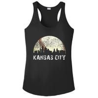 Vintage Kansas City Cityscape Baseball Lover Women Ladies PosiCharge Competitor Racerback Tank