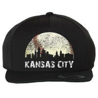 Vintage Kansas City Cityscape Baseball Lover Women Wool Snapback Cap