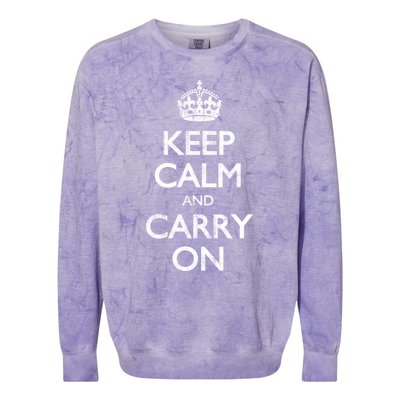 Vintage Keep Calm And Carry On Great Gift Colorblast Crewneck Sweatshirt