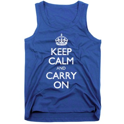 Vintage Keep Calm And Carry On Great Gift Tank Top