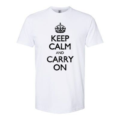 Vintage Keep Calm And Carry On Great Gift Softstyle® CVC T-Shirt