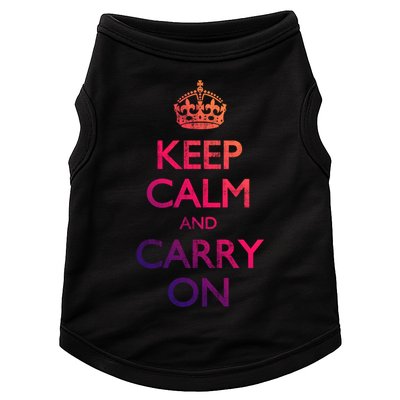 Vintage Keep Calm And Carry On Gift Doggie Tank