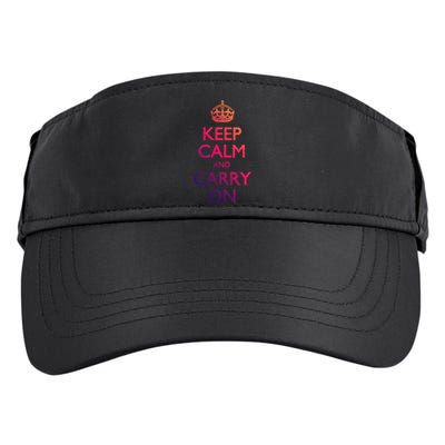 Vintage Keep Calm And Carry On Gift Adult Drive Performance Visor