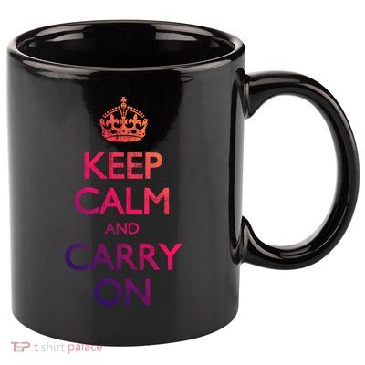 Vintage Keep Calm And Carry On Gift 11oz C Handle Ceramic Mug