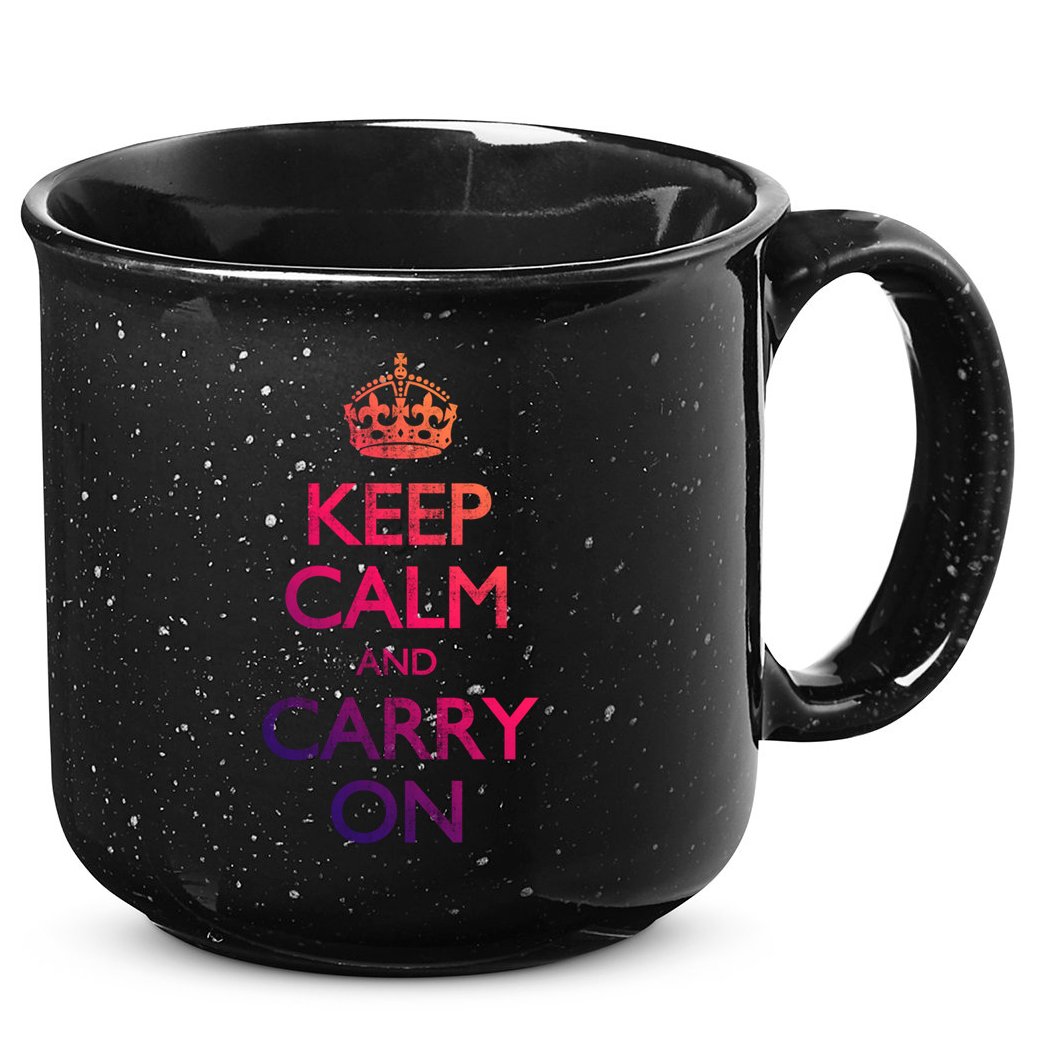 Vintage Keep Calm And Carry On Gift 15oz Campfire Ceramic Mug