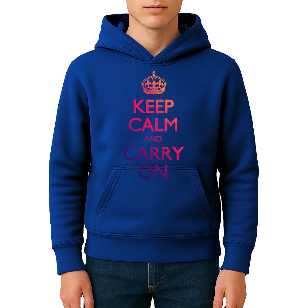 Vintage Keep Calm And Carry On Gift Kids Hoodie