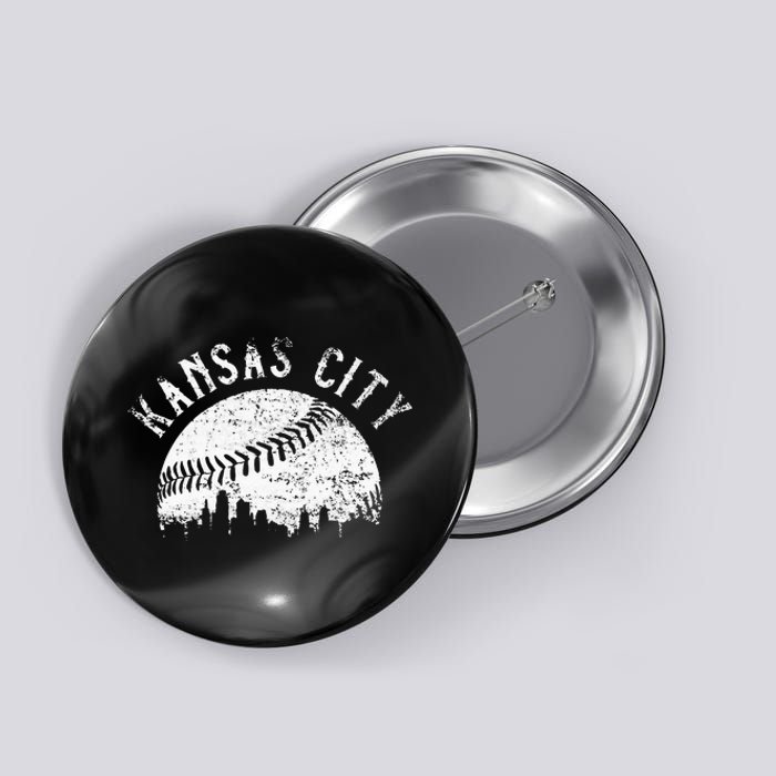 Vintage Kansas City Missouri Skyline Apparel Button