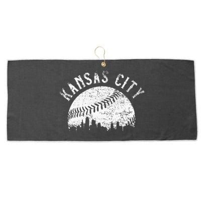 Vintage Kansas City Missouri Skyline Apparel Large Microfiber Waffle Golf Towel