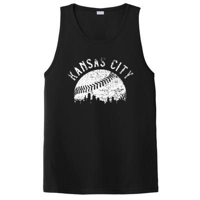 Vintage Kansas City Missouri Skyline Apparel PosiCharge Competitor Tank