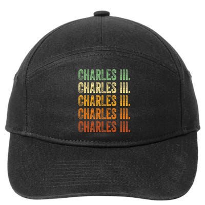Vintage King Charles King Charles III Sunset Retro 7-Panel Snapback Hat