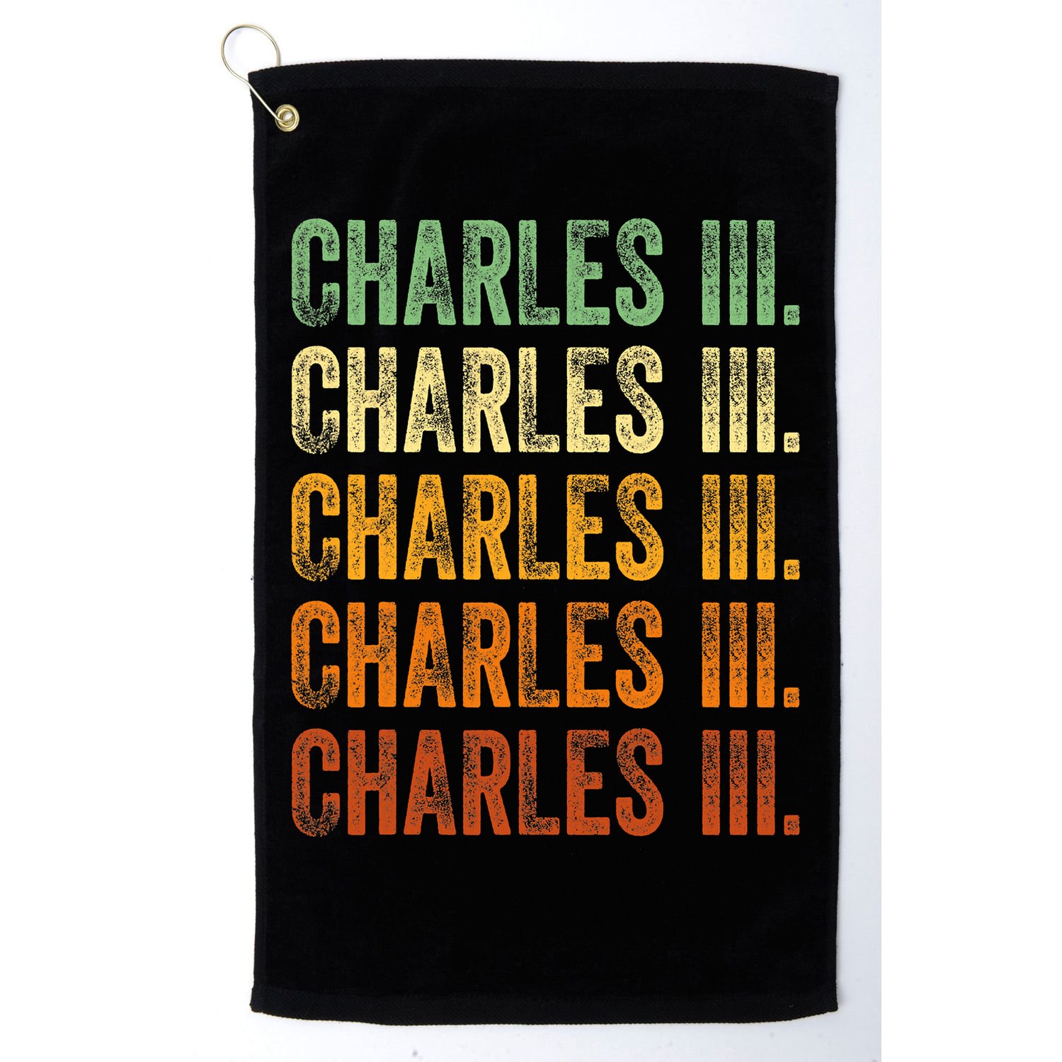 Vintage King Charles King Charles III Sunset Retro Golf Towel
