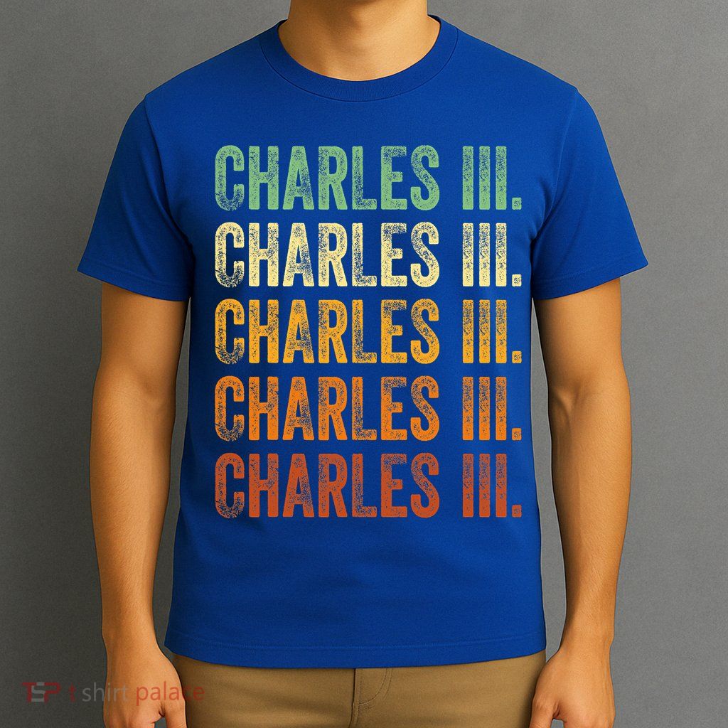 Vintage King Charles King Charles III Sunset Retro T-Shirt