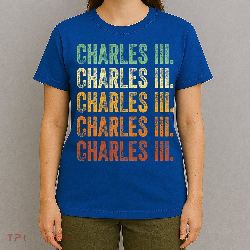 Vintage King Charles King Charles III Sunset Retro T-Shirt