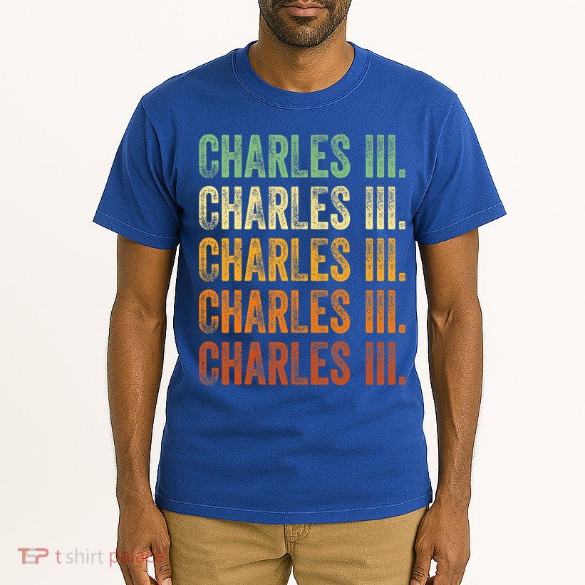 Vintage King Charles King Charles III Sunset Retro Tall T-Shirt