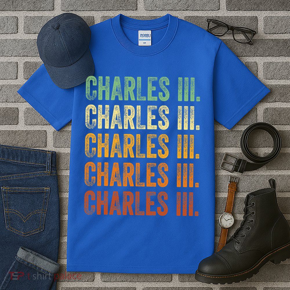 Vintage King Charles King Charles III Sunset Retro Tall T-Shirt