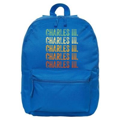 Vintage King Charles King Charles III Sunset Retro 16 in Basic Backpack