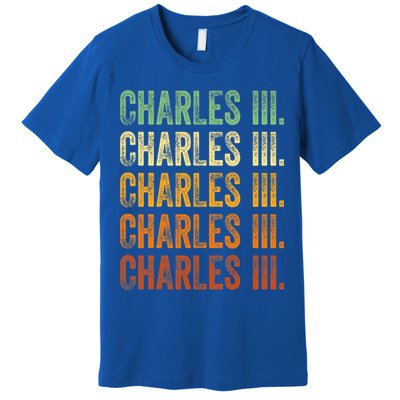Vintage King Charles King Charles III Sunset Retro Premium T-Shirt