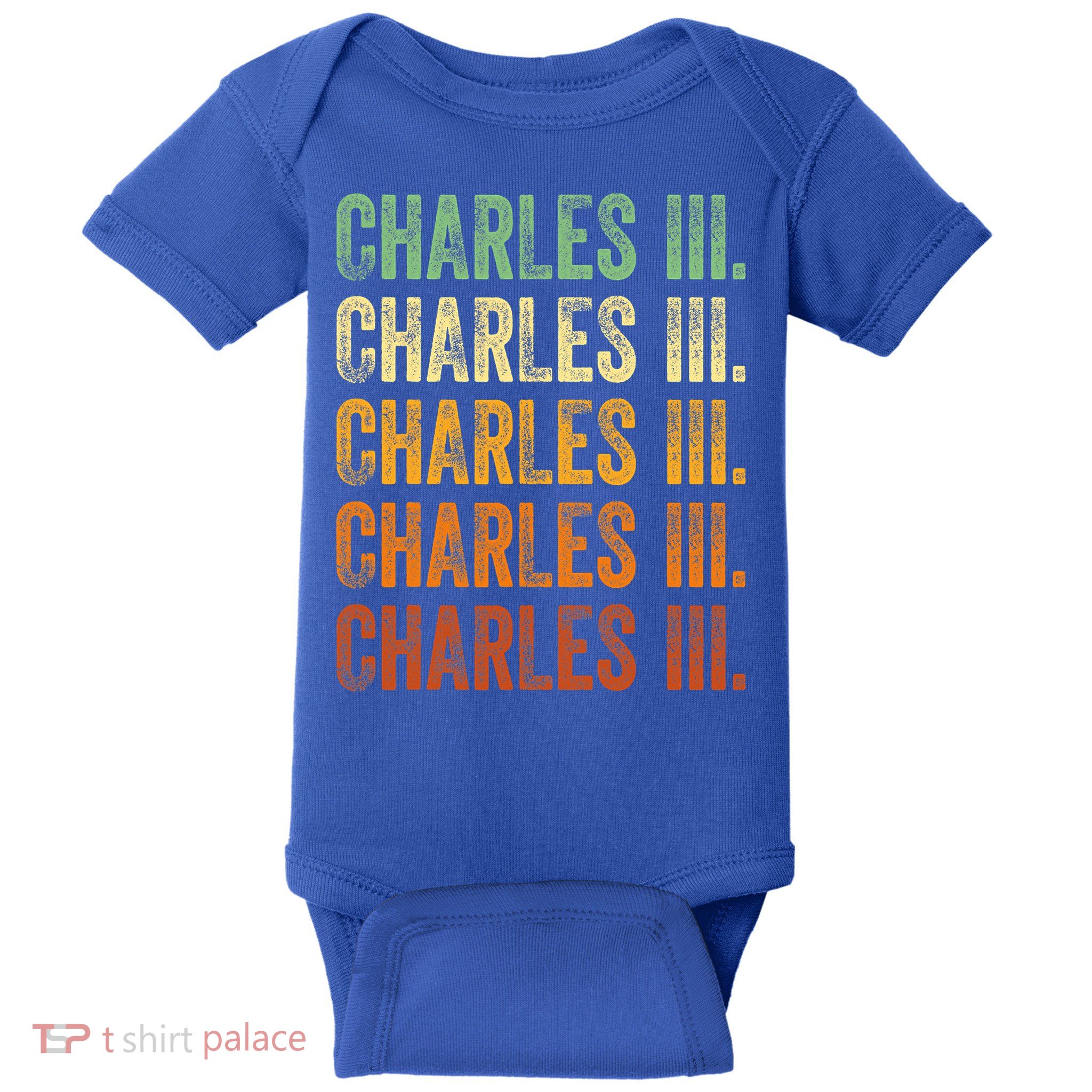 Vintage King Charles King Charles III Sunset Retro Baby Bodysuit
