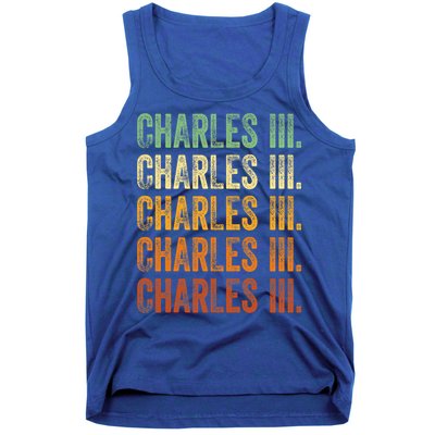 Vintage King Charles King Charles III Sunset Retro Tank Top