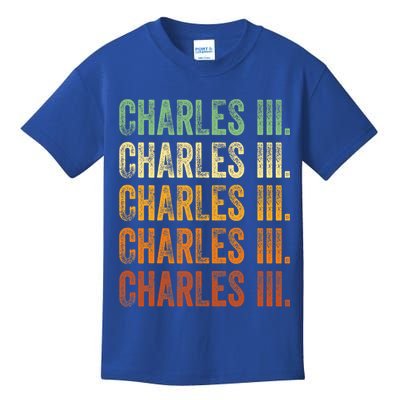 Vintage King Charles King Charles III Sunset Retro Kids T-Shirt