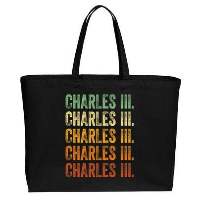 Vintage King Charles King Charles III Sunset Retro Cotton Canvas Jumbo Tote