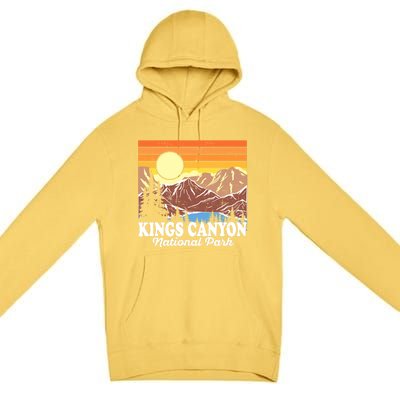 Vintage Kings Canyon National Park Souvenir Gift Premium Pullover Hoodie