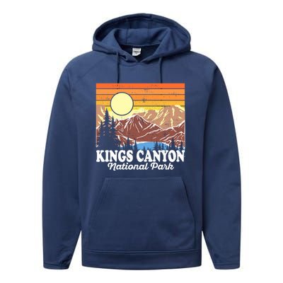 Vintage Kings Canyon National Park Souvenir Gift Performance Fleece Hoodie