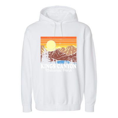 Vintage Kings Canyon National Park Souvenir Gift Garment-Dyed Fleece Hoodie