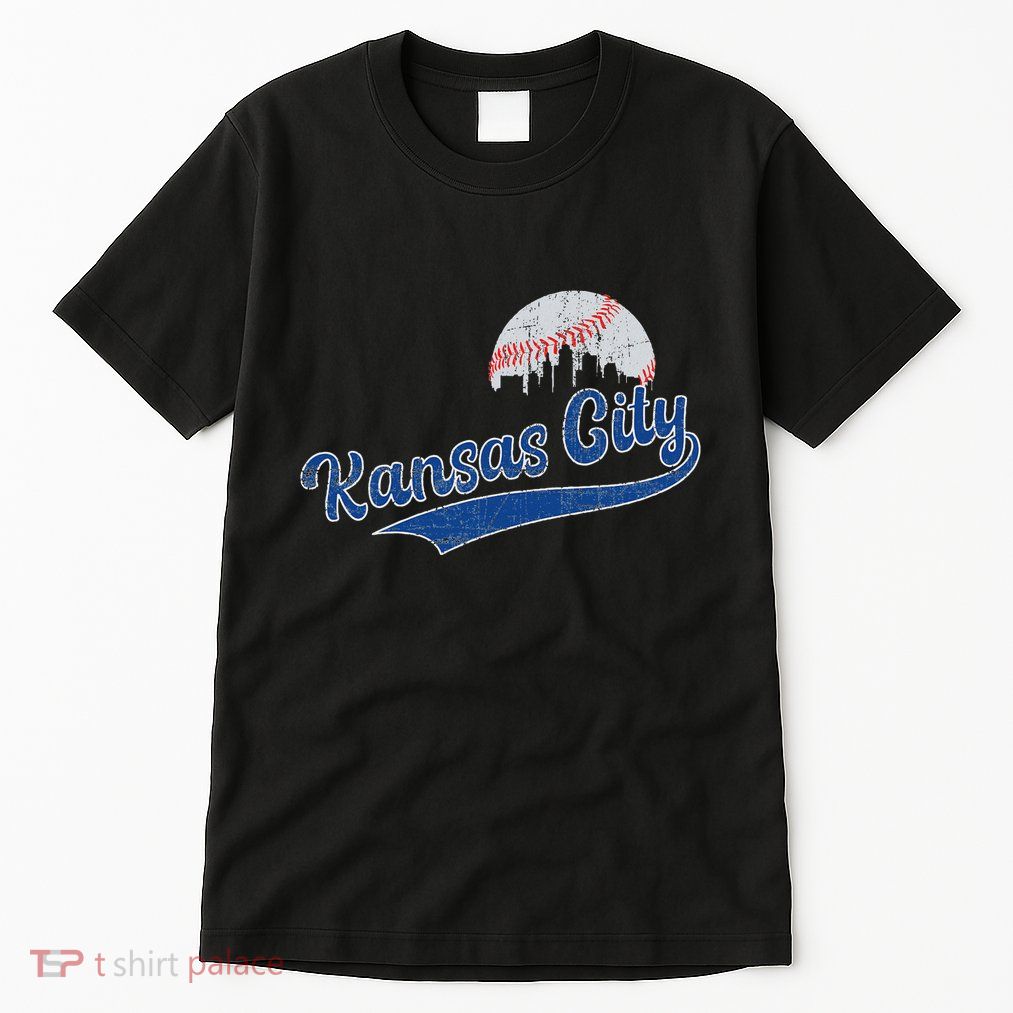 Vintage Kansas City Skyline Retro Baseball Tall T-Shirt
