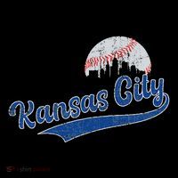 Vintage Kansas City Skyline Retro Baseball Tall T-Shirt