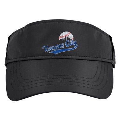 Vintage Kansas City Skyline Retro Baseball Adult Drive Performance Visor