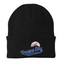 Vintage Kansas City Skyline Retro Baseball Beanie