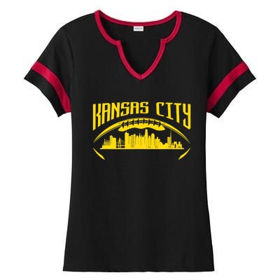 Vintage Kansas City Missouri Retro Style Kansas City Ladies Halftime Notch Neck Tee