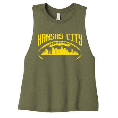 Vintage Kansas City Missouri Retro Style Kansas City Women's Racerback Cropped Tank