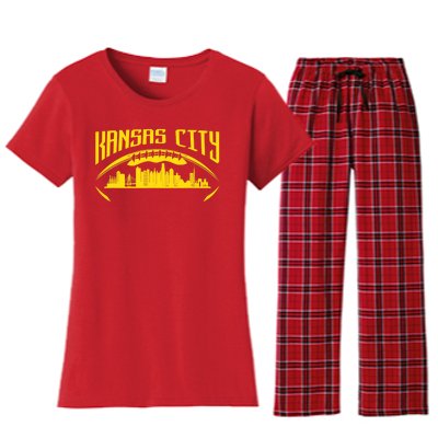 Vintage Kansas City Missouri Retro Style Kansas City Women's Flannel Pajama Set