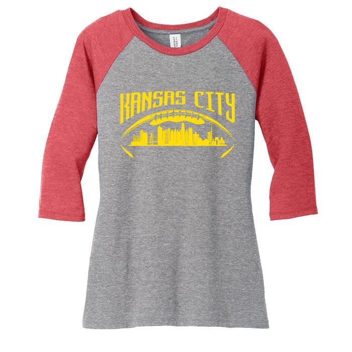 Vintage Kansas City Missouri Retro Style Kansas City Women's Tri-Blend 3/4-Sleeve Raglan Shirt