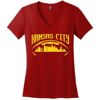 Vintage Kansas City Missouri Retro Style Kansas City Women's V-Neck T-Shirt