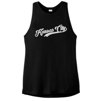 Vintage Kansas City Baseball Ladies PosiCharge Tri-Blend Wicking Tank