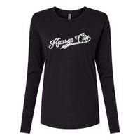 Vintage Kansas City Baseball Womens Cotton Relaxed Long Sleeve T-Shirt