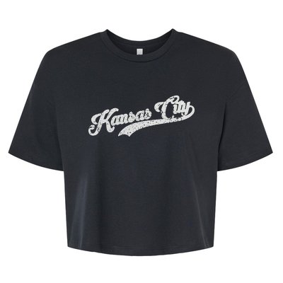 Vintage Kansas City Baseball Bella+Canvas Jersey Crop Tee