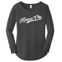 Vintage Kansas City Baseball Women's Perfect Tri Tunic Long Sleeve Shirt