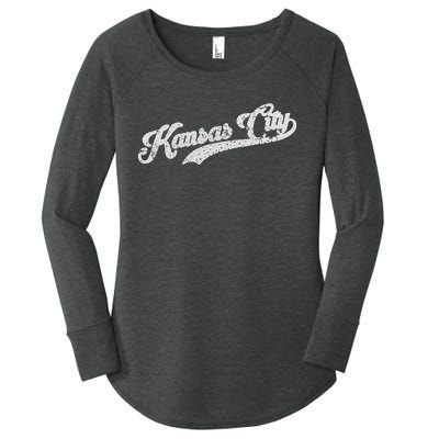 Vintage Kansas City Baseball Women's Perfect Tri Tunic Long Sleeve Shirt