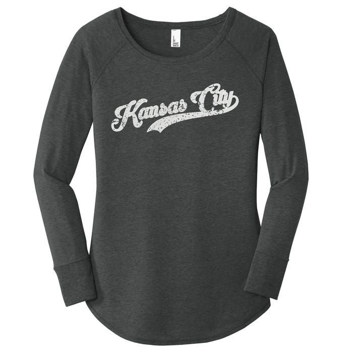 Vintage Kansas City Baseball Women's Perfect Tri Tunic Long Sleeve Shirt