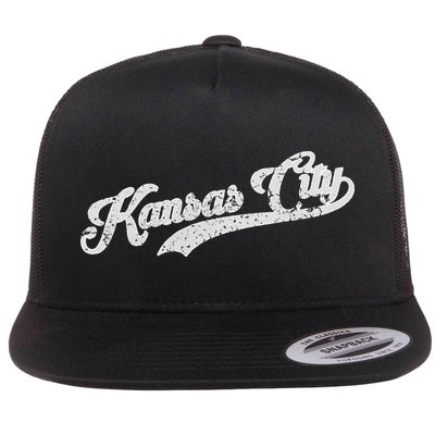 Vintage Kansas City Baseball Flat Bill Trucker Hat
