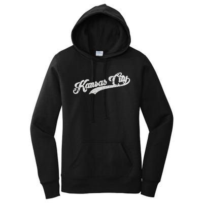 Vintage Kansas City Baseball Women's Pullover Hoodie