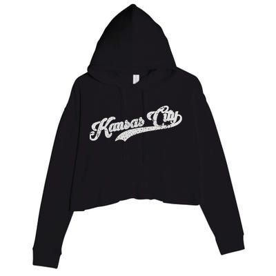 Vintage Kansas City Baseball Crop Fleece Hoodie