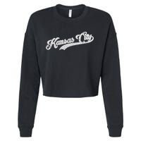 Vintage Kansas City Baseball Cropped Pullover Crew